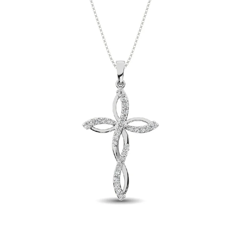 Women’s pendant necklace-Diamond 1/5 Ct.Tw Twist cross Pendant