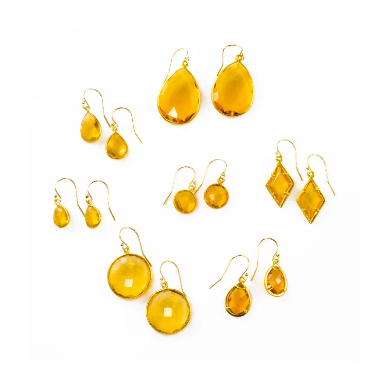 Women’s designer earrings-Citrine Earrings : November Birthstone