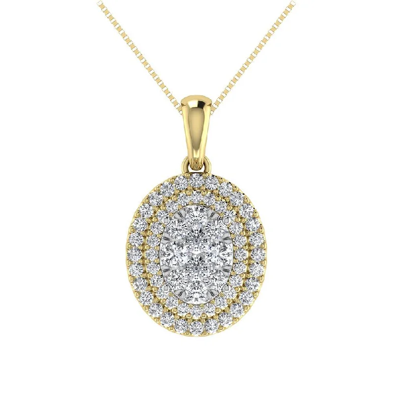 Women’s personalized name necklace-Diamond 3/4 Ct.Tw. Fashion Pendant in 14K Yellow Gold