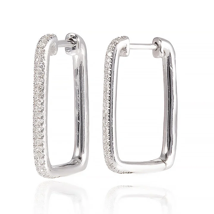 Women’s large earrings-Diamond Link Hoop