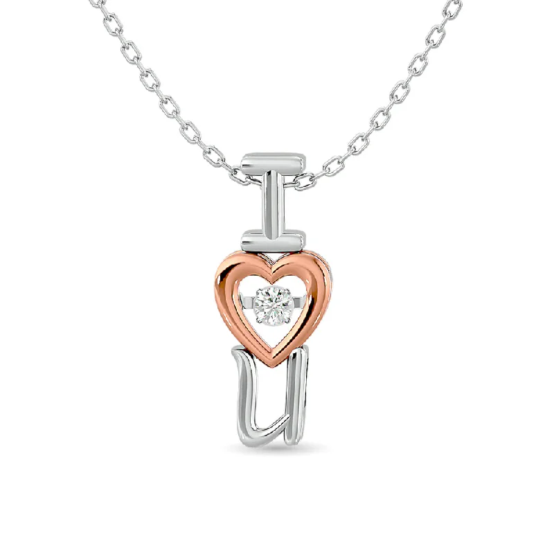 Women’s gemstone chain necklace-Diamond Shimmering Heart Pendant 1/20 ct tw in 10K White Gold