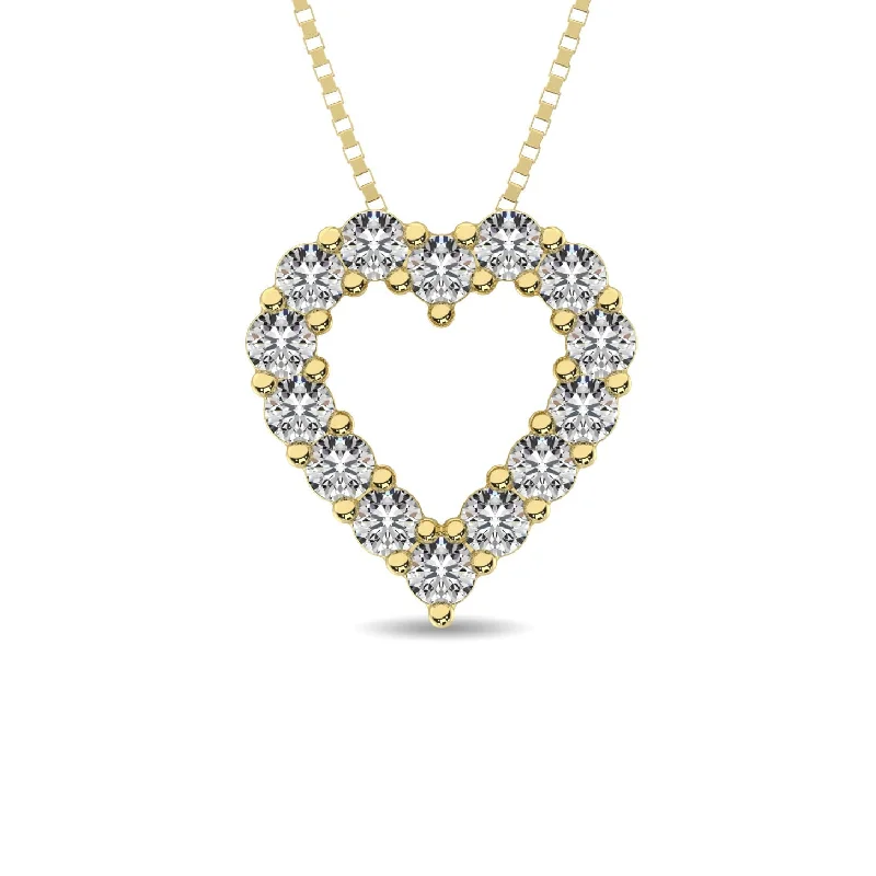 Women’s eternity necklace-Diamond 1/4 Ct.Tw. Heart Pendant in 14K Yellow Gold