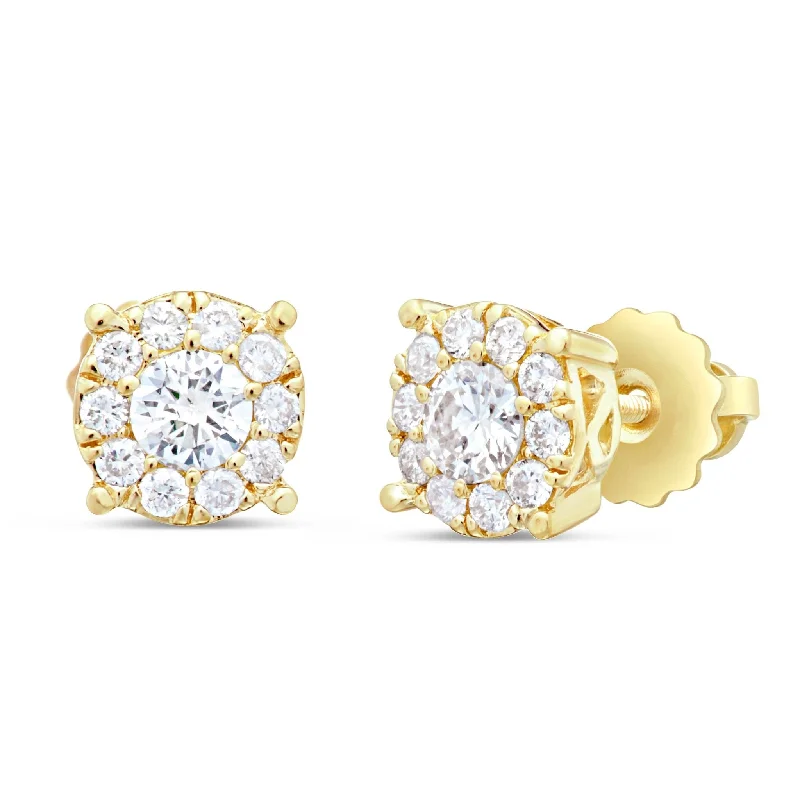 Women’s gold engagement ring-14K Gold Shyne Collection 0.65ct Diamond Illusion Studs