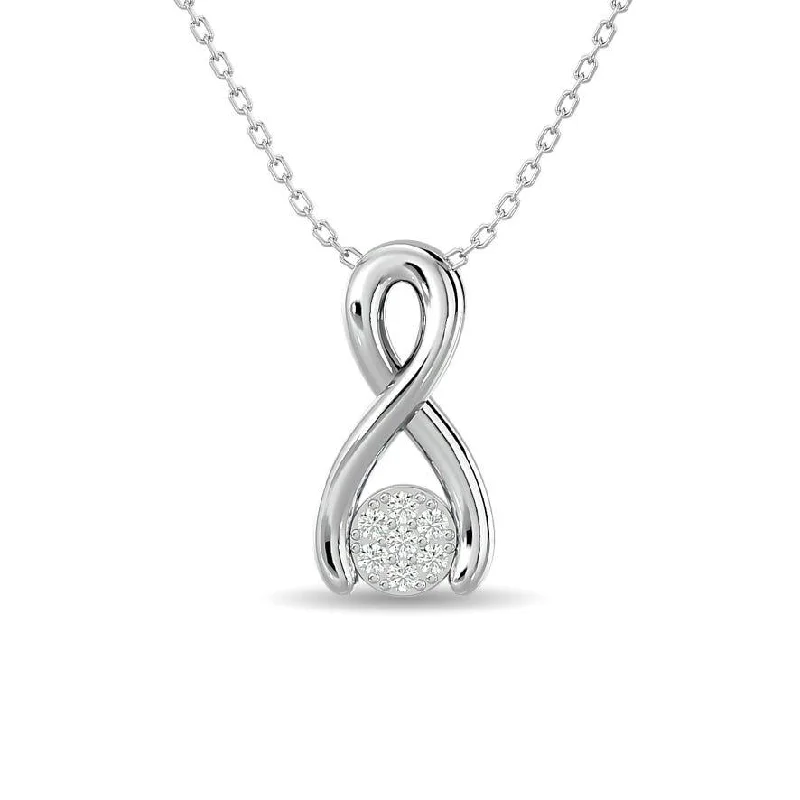 Women’s silver chain necklace-Diamond Fashion Pendant 1/10 ct tw in 10K White Gold