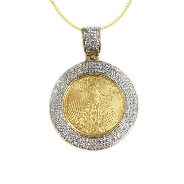 Women’s birthstone necklace-10k Yellow Gold Diamond Pendant