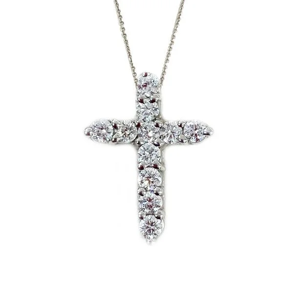 Women’s fashion statement necklace-14k White Gold Diamond Pendant