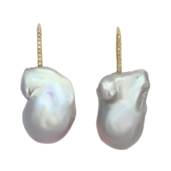 Women’s celestial earrings-Baroque Pearl Earrings