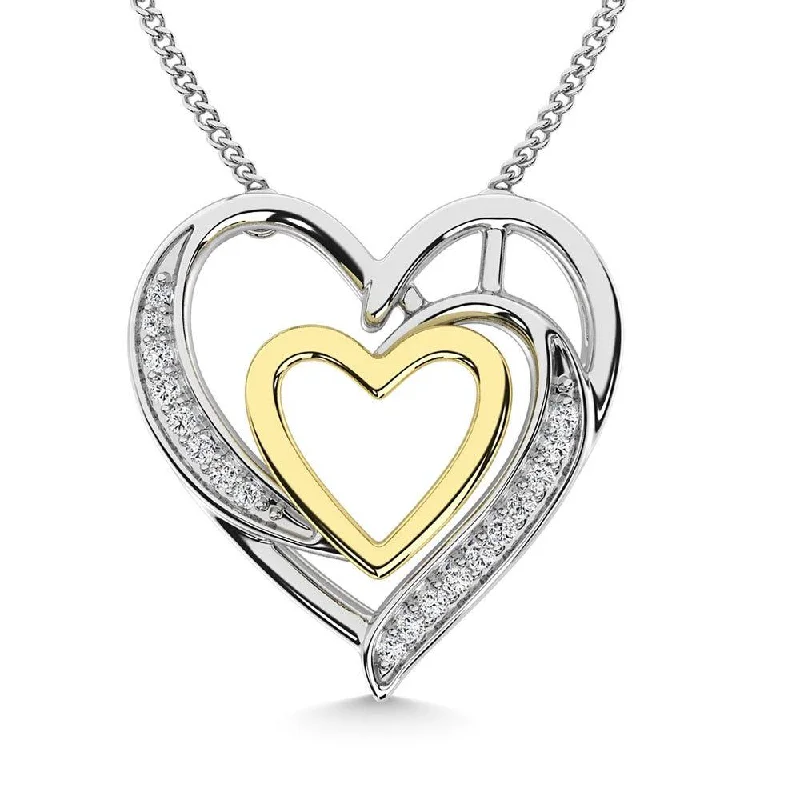 Women’s sterling silver necklace-Diamond 1/20 Ct.Tw. Heart Pendant in Silver