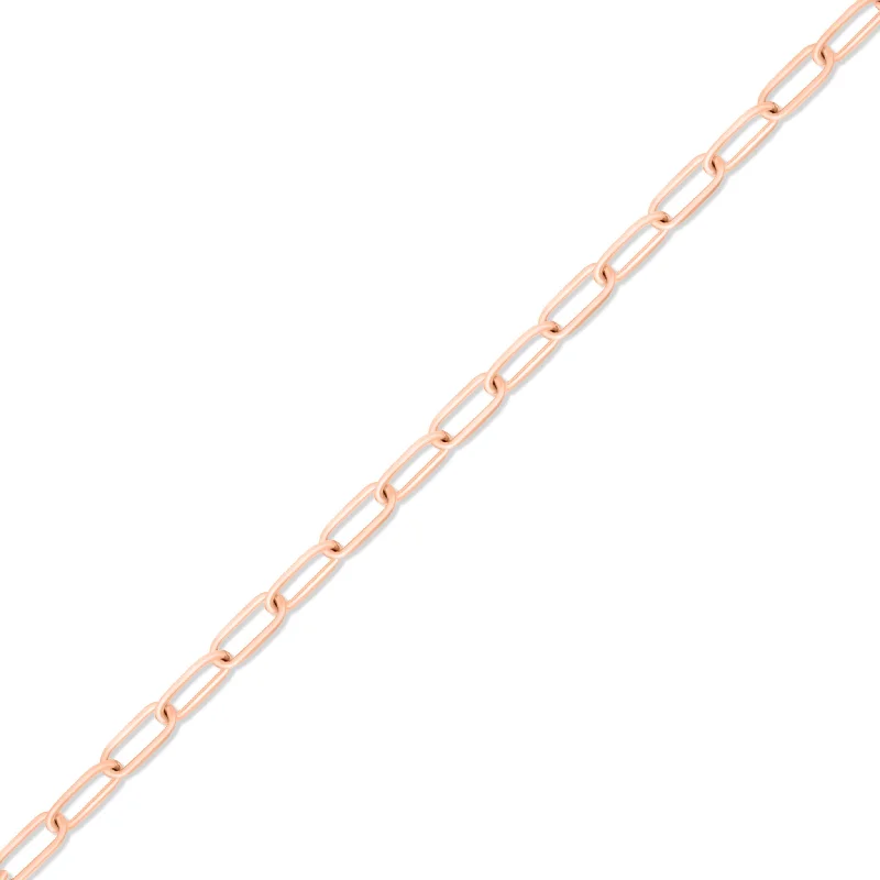 Women’s infinity necklace-2.0 mm Fine Paperclip Chain 14K Solid Rose Gold Permanent Jewelry Link - By the Inch / PMJ0015