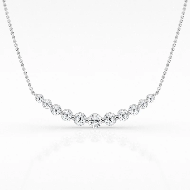 Women’s long necklace-2.00 cttw Lab Diamond Smile Pendant by Mercury Rings