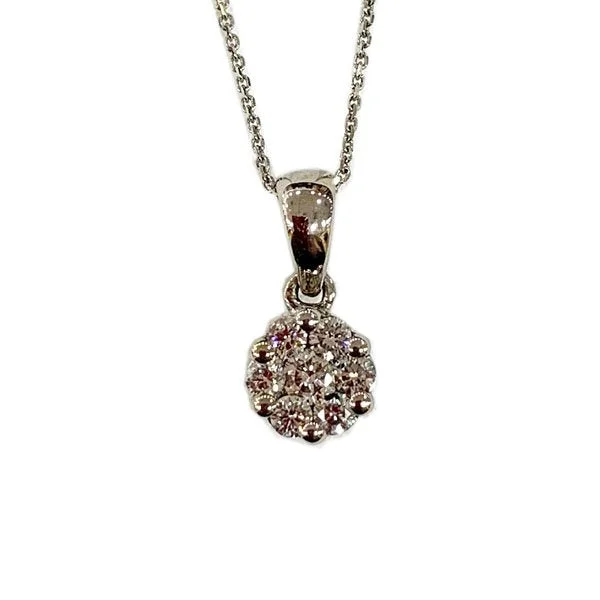 Women’s birthstone pendant necklace-14k White Gold Diamond Pendant