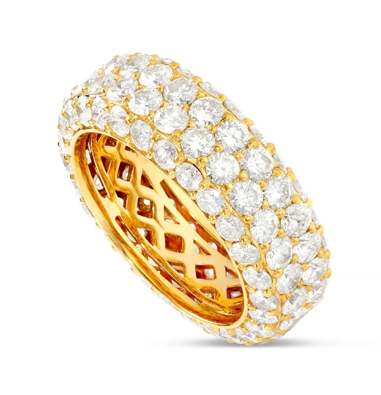 Women’s cushion-cut diamond engagement ring-14K Gold 10.70ct Four Row Diamond Eternity Ring