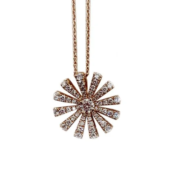 Women’s celestial necklace-14k Rose Gold Diamond Pendant