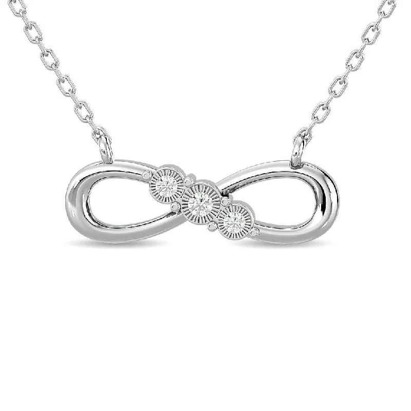 Women’s choker necklace-Diamond 1/20 ct tw Infinity Pendant in Sterling Silver