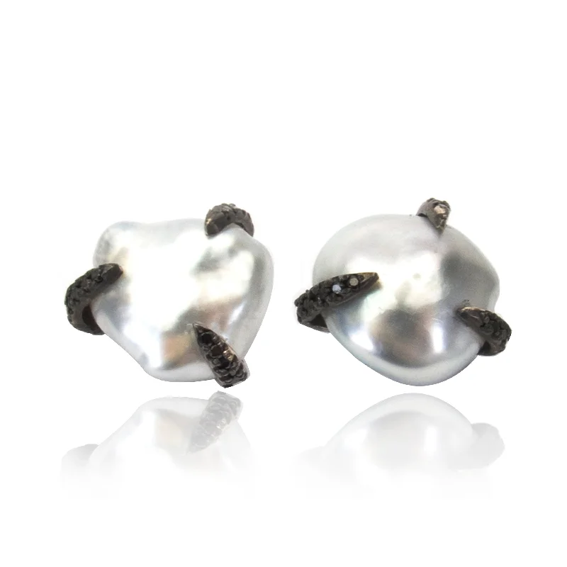 Women’s layered earrings-Pearl Studs