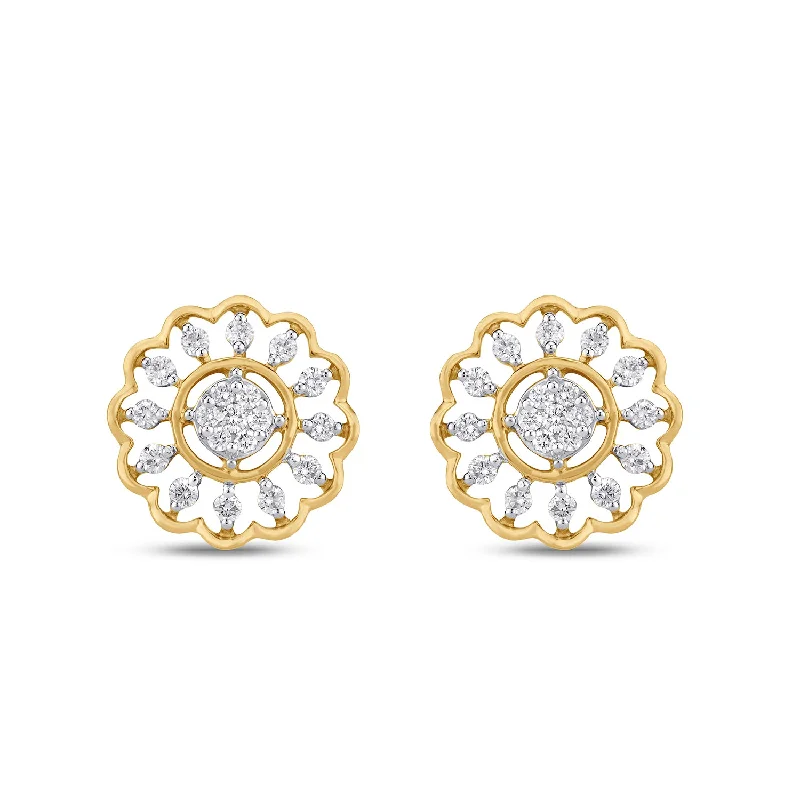 Women’s sapphire stud earrings-Arty Diamond Earrings