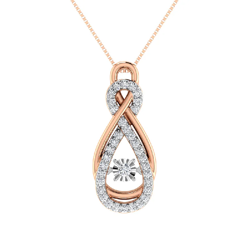 Women’s spiritual necklace-10K Rose Gold 1/5 Ct.Tw. Diamond Shimmering Pendant