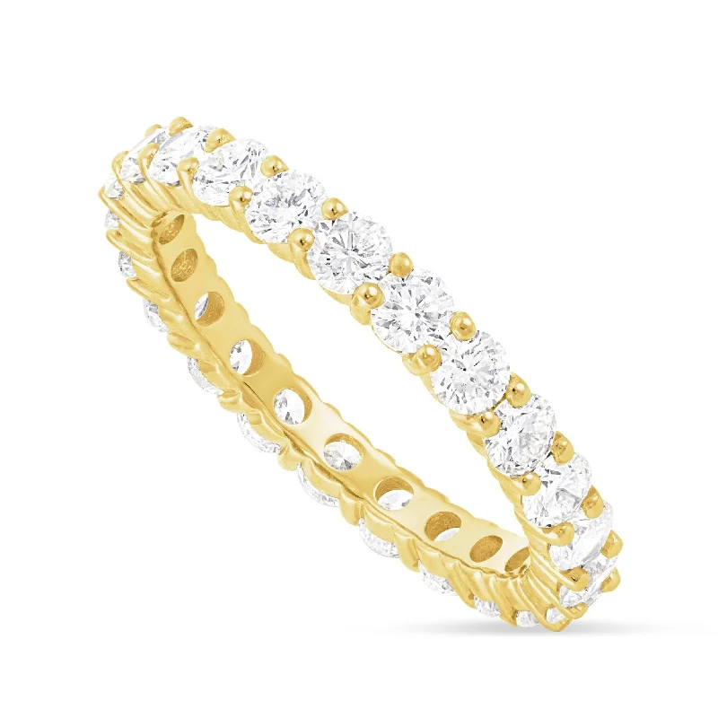 Women’s affordable engagement ring-14K Gold 2.10ct Diamond Prong Set Eternity Band