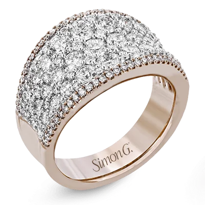 Women’s white gold engagement ring-Simon-Set Right Hand Ring In 18k Gold With Diamonds MR2619