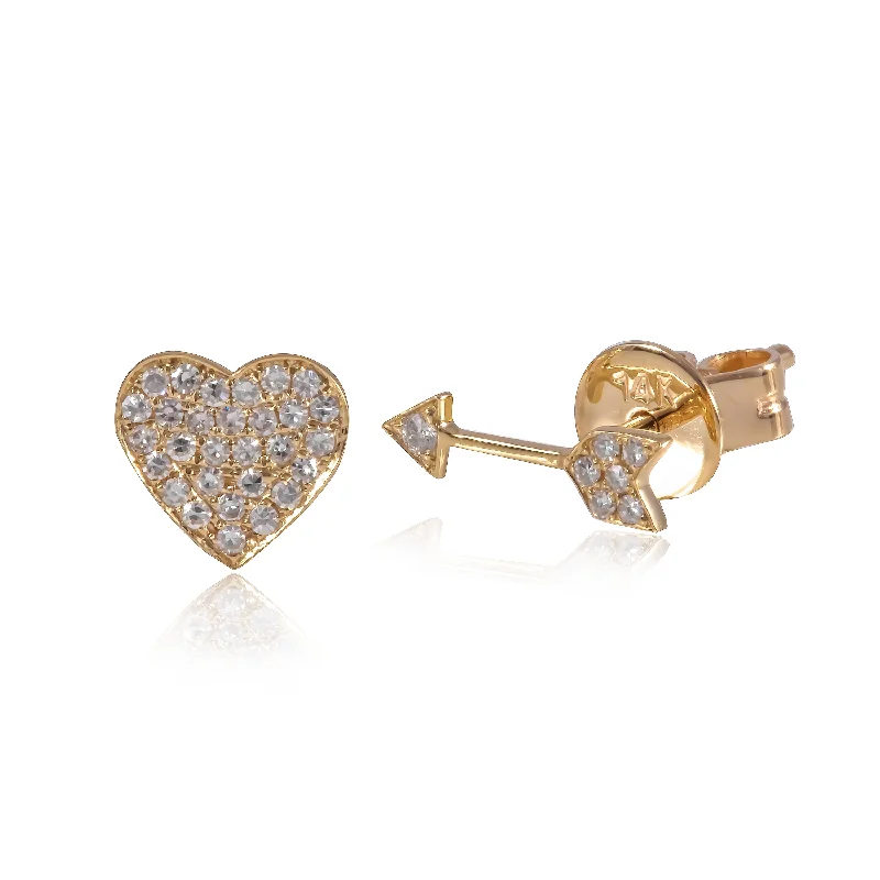 Women’s everyday earrings-Heart Arrow Studs