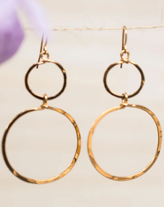 Women’s sapphire earrings-Bia Double Circle Earrings ~Gold Plated or Silver Plated ~ SME003