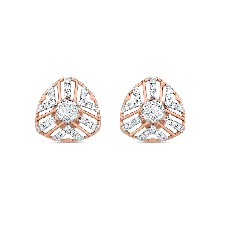 Women’s classic earrings-Trillian shaped cluster diamond Stud Earrings