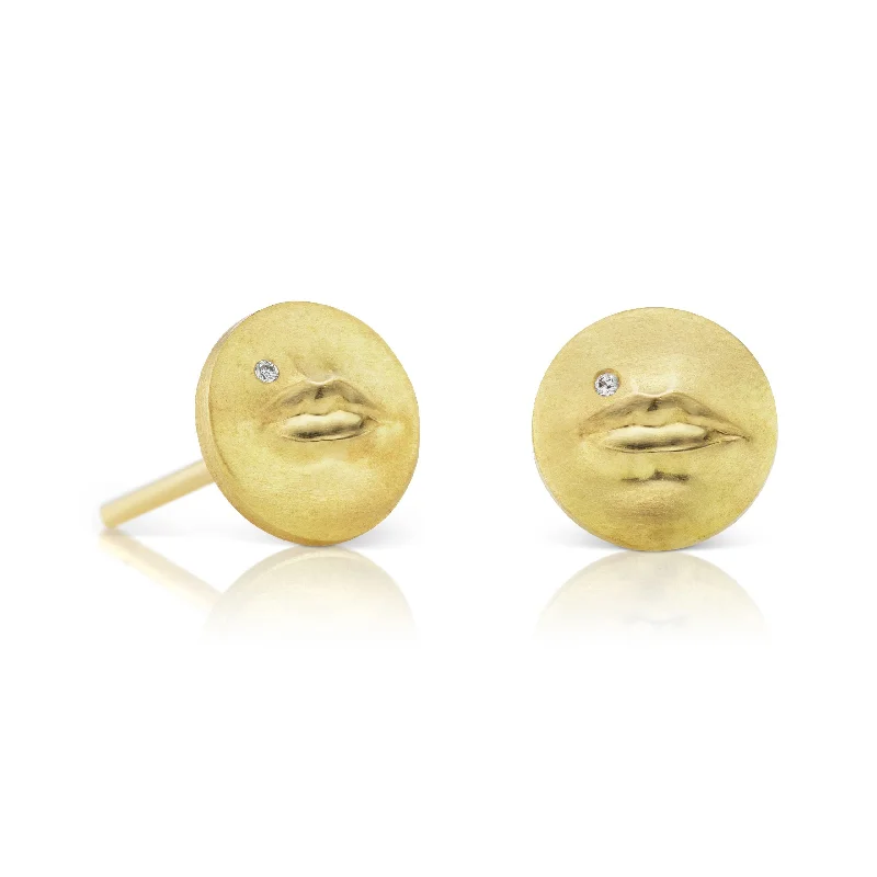 Women’s chic drop earrings-Tiny Kiss Me Stud Earrings