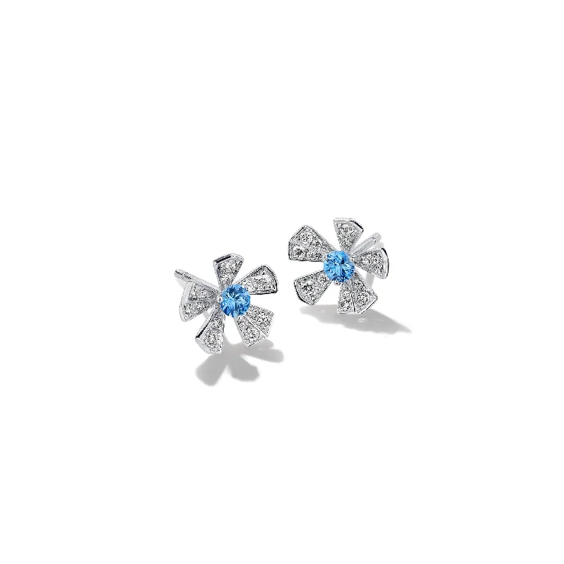 Women’s red gemstone earrings-Wonderland Orchid Sapphire Stud Earrings