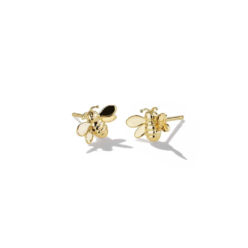 Women’s sparkling stud earrings-Wonderland Bumble Bee Studs - Small