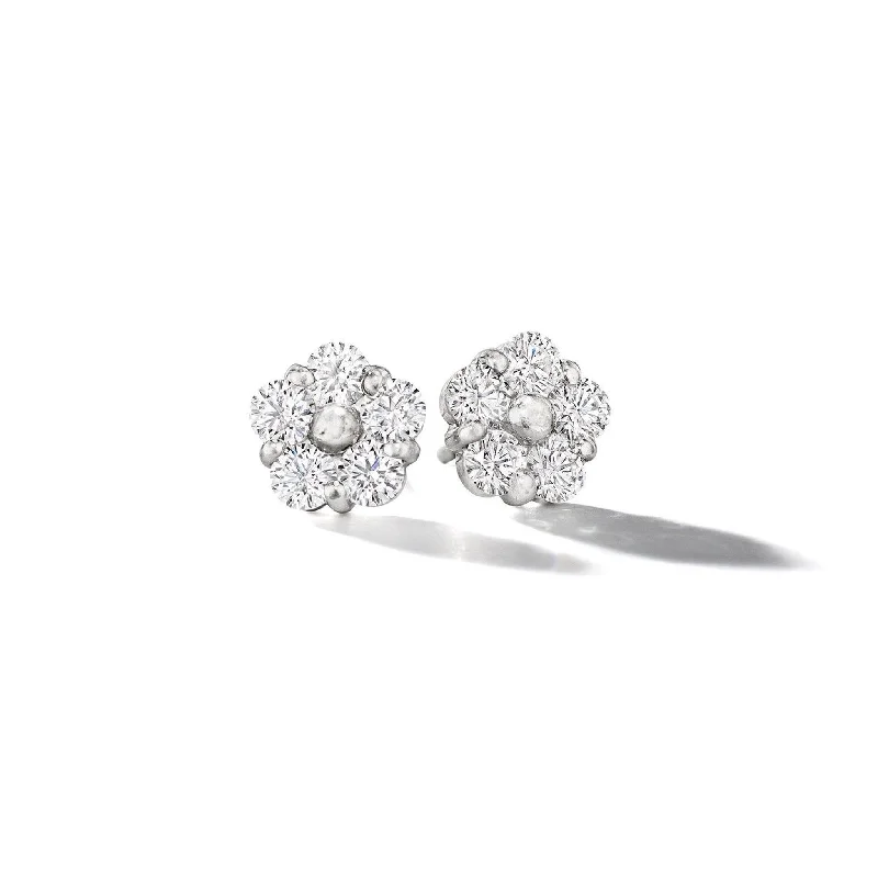 Women’s everyday earrings-Anzia Flower Diamond Studs - XXL