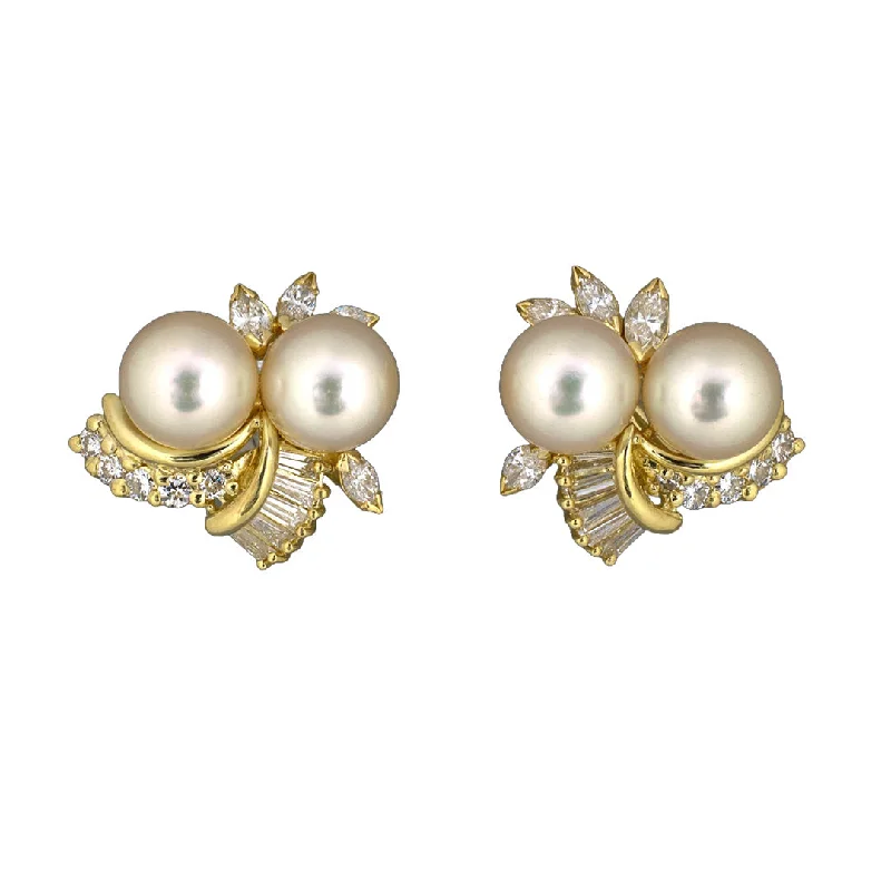 Women’s delicate earrings-Honora Diamond & Pearl Spray Earrings