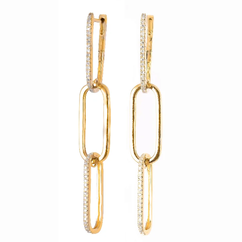 Women’s statement earrings-Diamond Link Drops