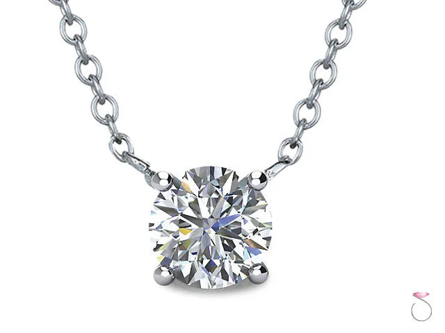 Women’s abstract necklace-Diamond Solitaire Pendant 1/4ct with Chain in 14K Gold