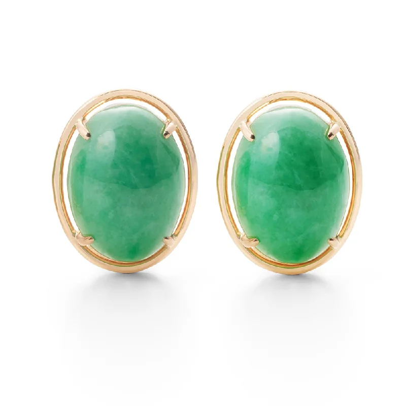 Women’s charm earrings-Peninsula Earrings in Apple Green Jade