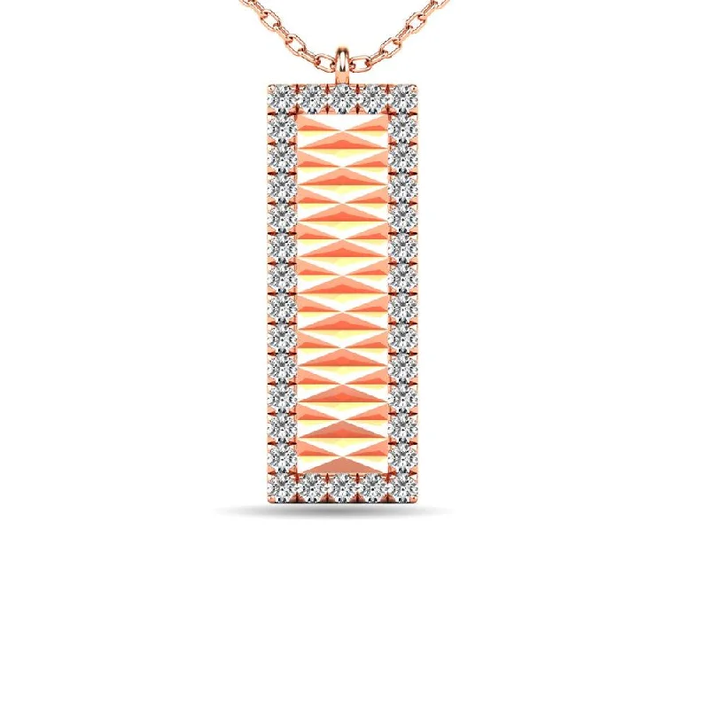 Women’s twisted necklace-Diamond 1/10 ct tw Texture Pendant in 10K Rose Gold