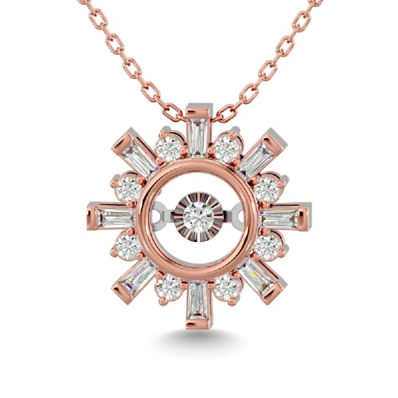 Women’s anniversary necklace-Diamond 1/4 Ct.Tw. Shimmering Pendant in 14K Rose Gold