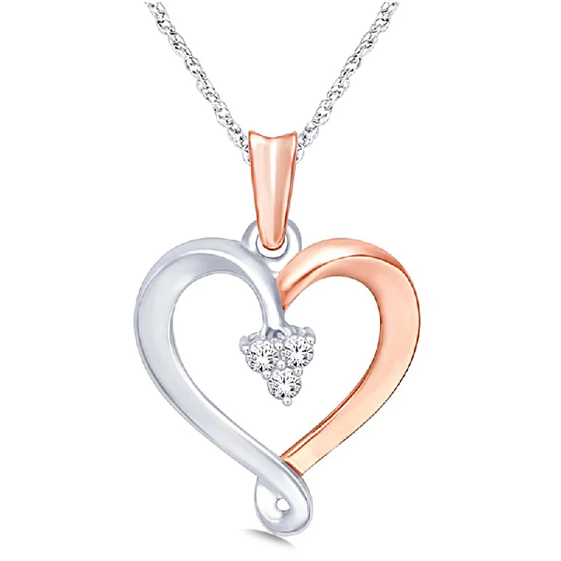 Women’s celestial necklace-10K Two Tone Gold 1/20 Ct.Tw. Diamond Heart Pendant