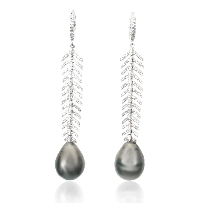 Women’s engraved earrings-Pearl Drop Earrings