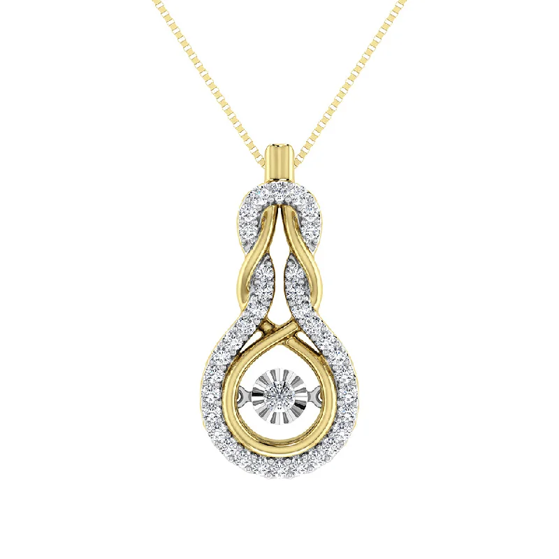 Women’s anniversary necklace-10K Yellow Gold 1/5 Ct.Tw. Diamond Shimmering Pendant