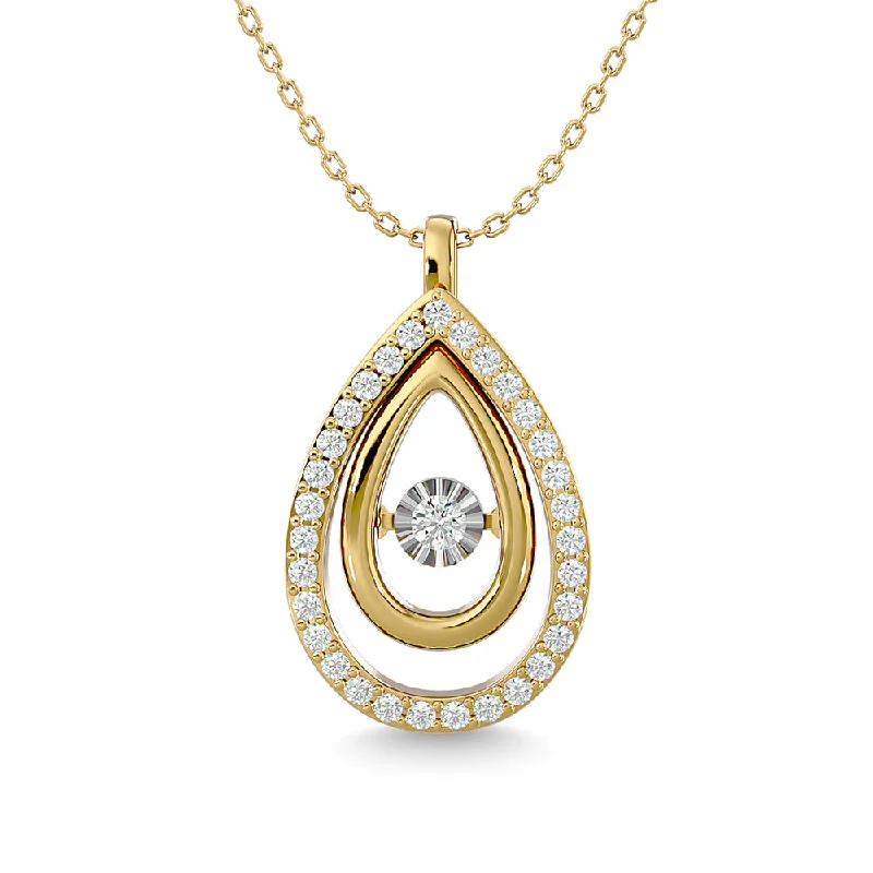 Women’s abstract necklace-Diamond 1/4 Ct.Tw. Pear Shape Pendant in 14K Yellow Gold