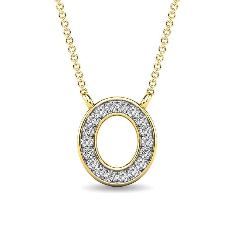 Women’s heart pendant necklace-Diamond 1/20 Ct.Tw. Letter O Pendant in 10K Yellow Gold""