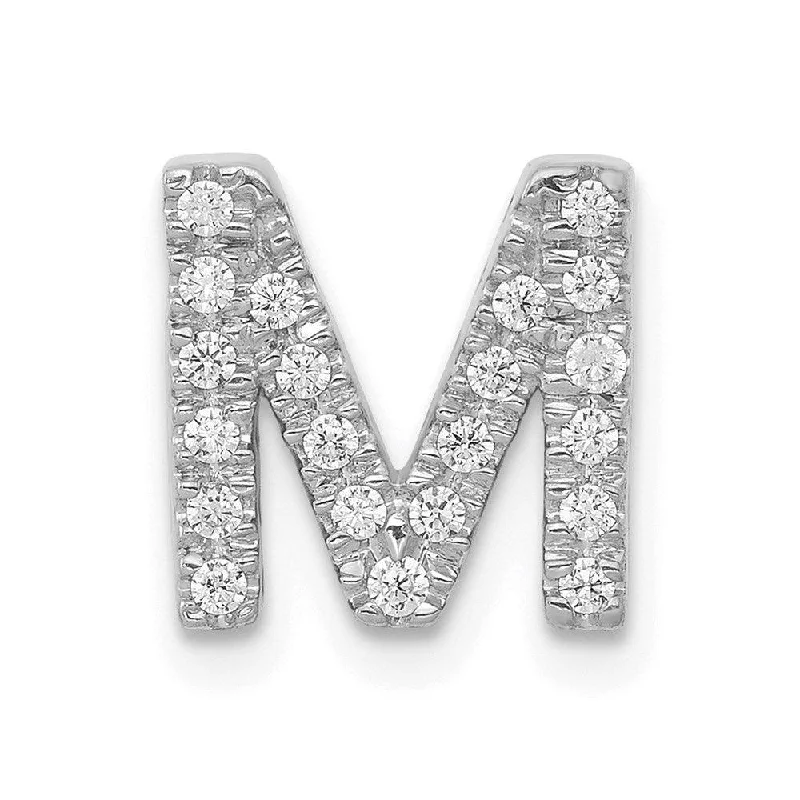 Women’s rose-cut diamond engagement ring-14k White Gold Diamond Initial M Charm