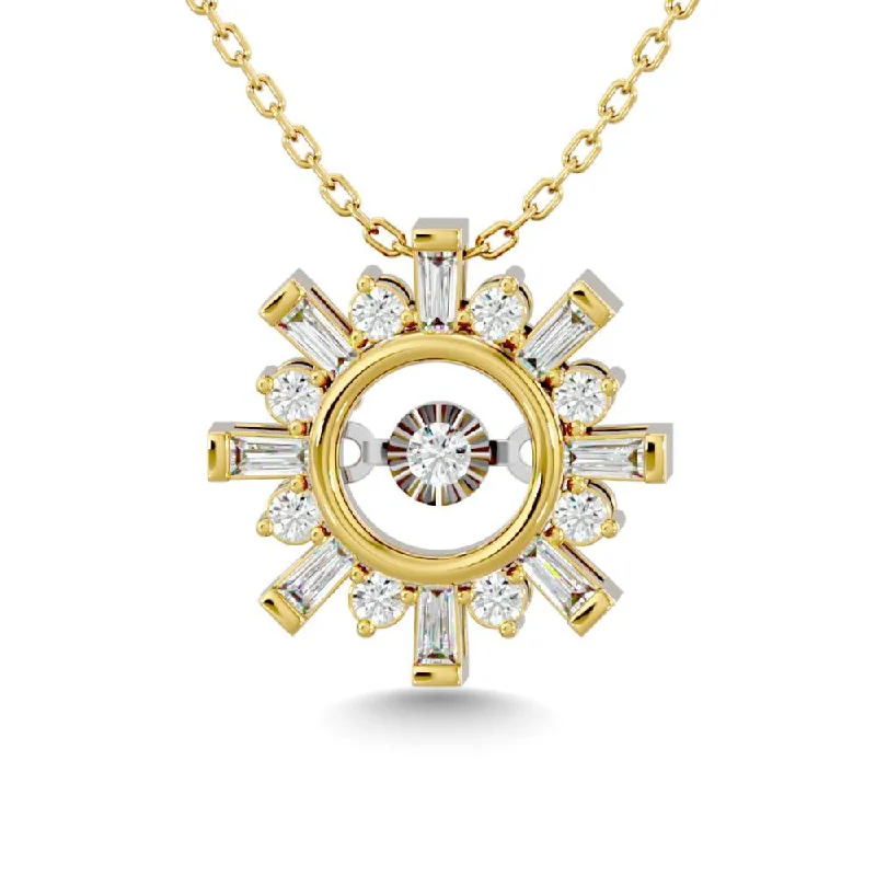 Women’s modern necklace-Diamond 1/4 Ct.Tw. Shimmering Pendant in 14K Yellow Gold