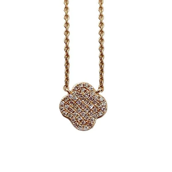 Women’s fashion necklace-14k Rose Gold Diamond Pendant