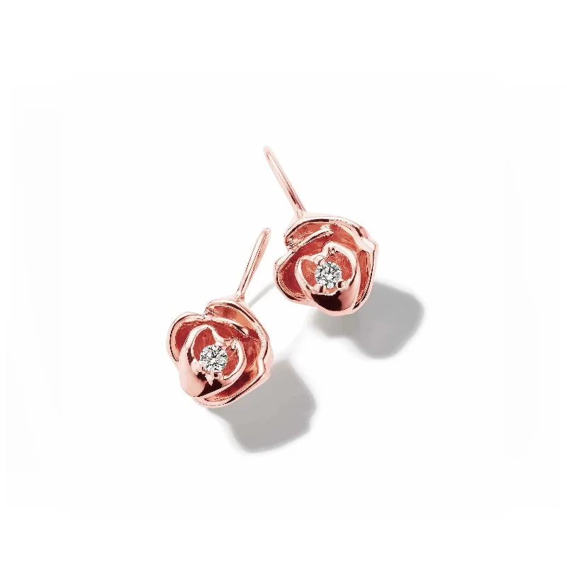 Women’s gold diamond earrings-Wonderland Mimi Rose Earrings