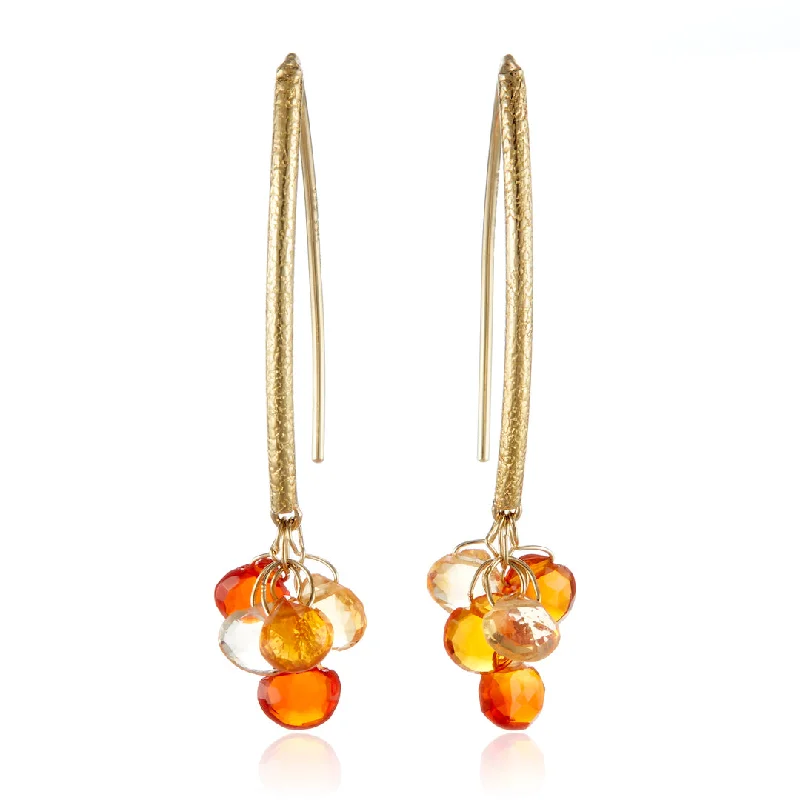 Women’s colorful earrings-Fire Opal Navette Earrings