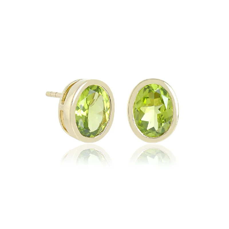 Women’s hoop earrings with diamonds-Joan Stud Earrings in Peridot