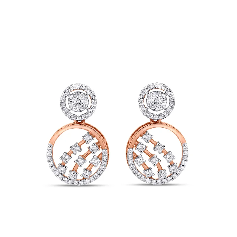 Women’s gold stud earrings-Stary Orb Diamond Earrings