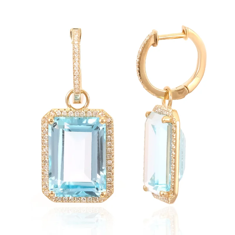 Women’s glamorous earrings-Topaz Huggie Drops