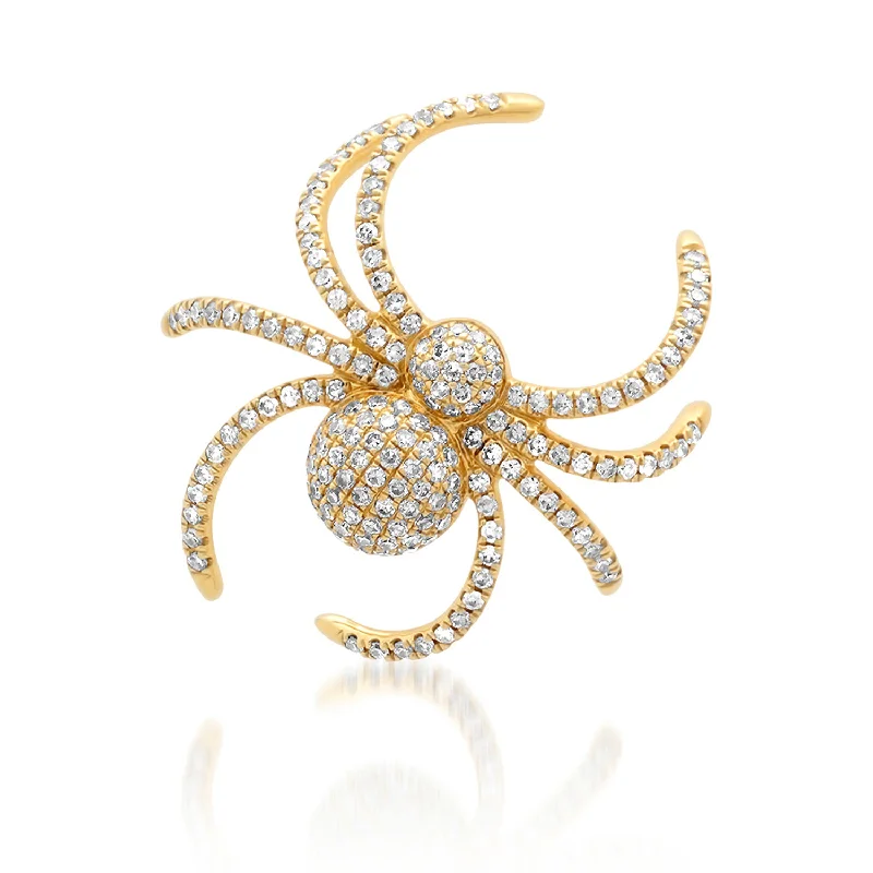 Women’s dazzling earrings-Spider Stud